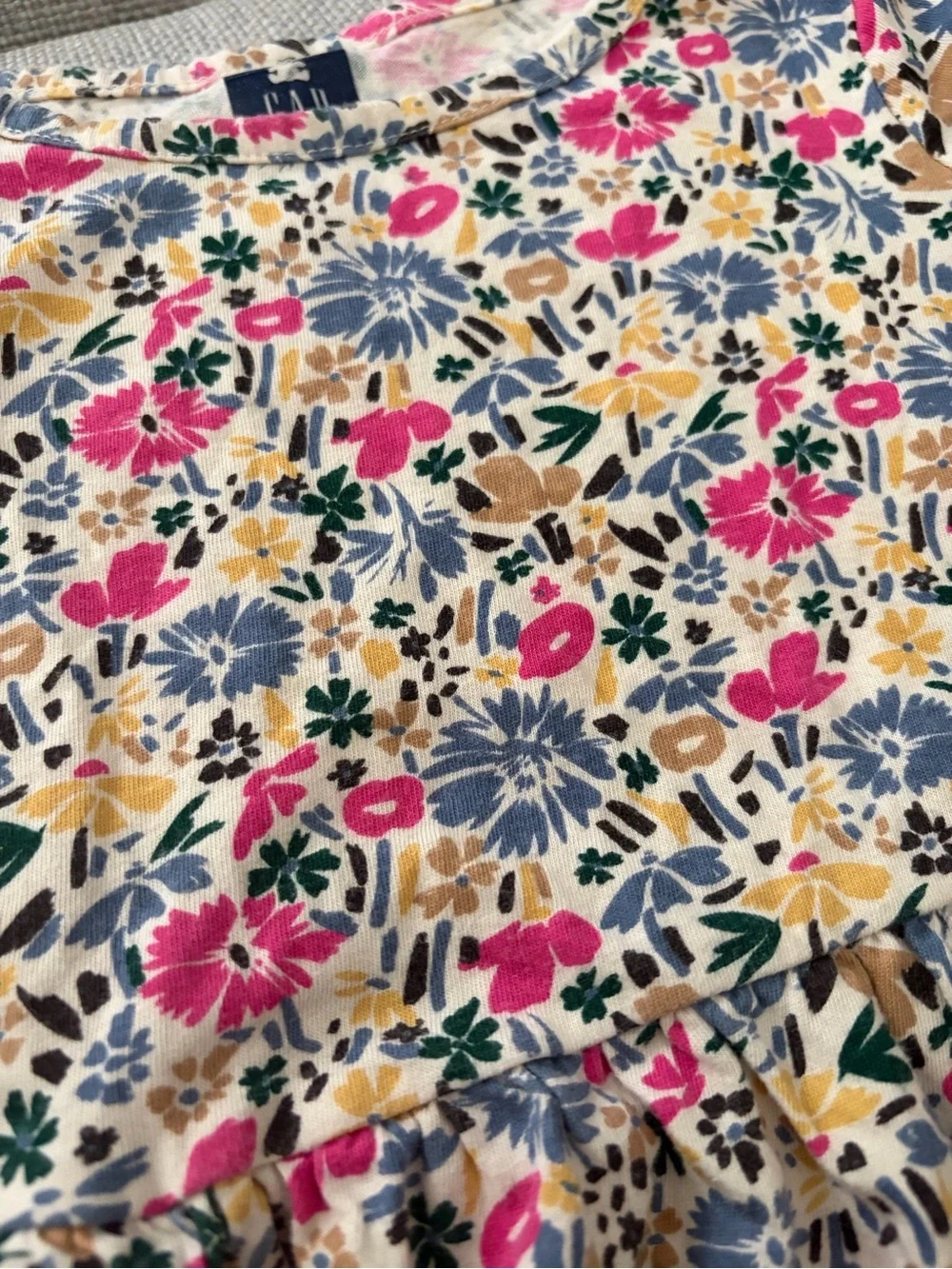 Gap Pink and Blue Floral Cotton Dress, 3T